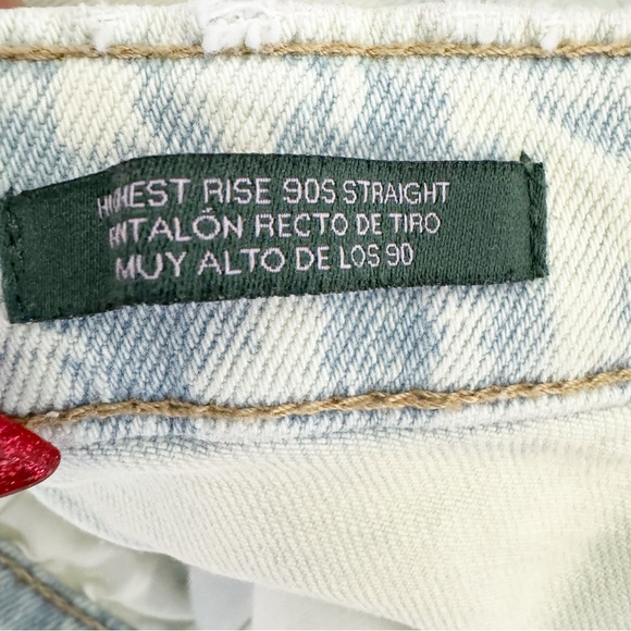 👀 311. Wild Fable 90s High Rise Straight Jeans Sz 8 – Green Acid Wash Retro Look - Picture 8 of 9